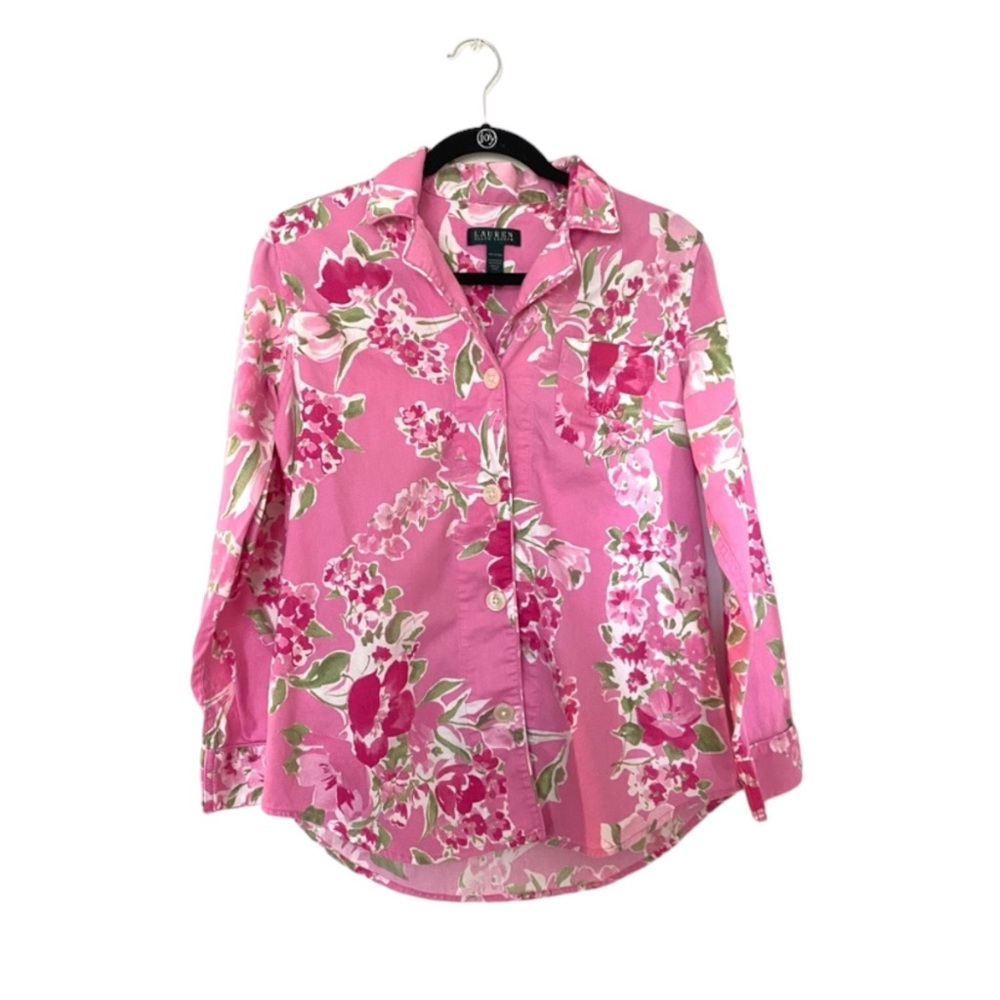 Lauren Ralph Lauren Pink Floral Button-Down Shirt